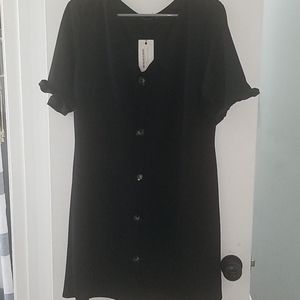 Frill Sleeve Button Down Dress